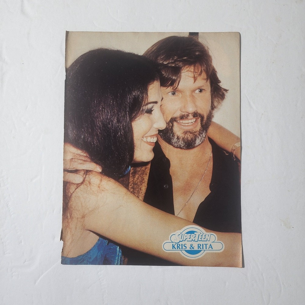 Kris Kristofferson Rita Coolidge Vintage Pinup Clipping 8x10.5 Superteen